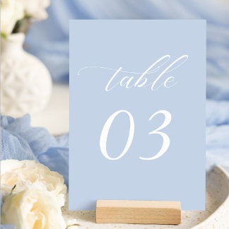 Elegant Dusty Blue Bröllop Bordsnummer
