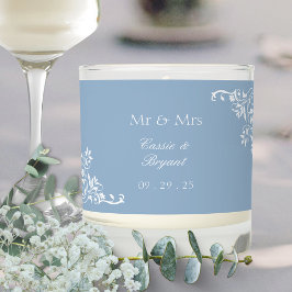 Elegant Dusty Blue Bröllop Candle Gift