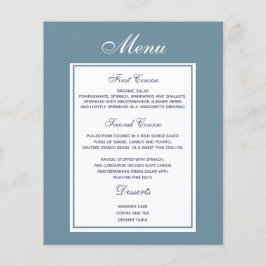 Elegant Dusty Blue Bröllop Menu