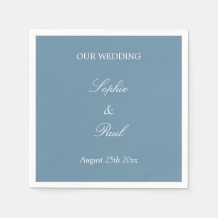 Elegant Dusty Blue Bröllop Napkins Pappersservett