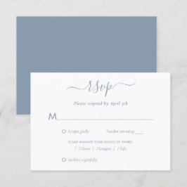 Elegant Dusty Blue-Bröllop OSA Kort