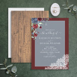 Elegant Dusty Blue Burgundy Wood Script Bröllop Inbjudningar<br><div class="desc">Vi är så lycklig med den här eleganten... Dålig blåa burgundy, rustik bröllopsinbjudan! Det var inte lätt att komma med en rostiskt dammig blå burgundisk design som vi kände oss tillfredsställda med våra estetiska krav, men sen gjorde vi det, och nu är vi i kärlek! En del av en bröllop-svit...</div>