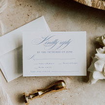 Elegant Dusty Blue Calligraphy Bröllop