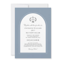 Elegant Dusty Blue Calligraphy Vapensköld Arch Brö