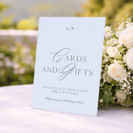 Elegant Dusty Blue Cards and Gifts Wedding Sign Inbjudningar