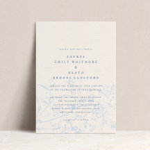Elegant Dusty Blue Chinoiserie Blommigt Bröllop