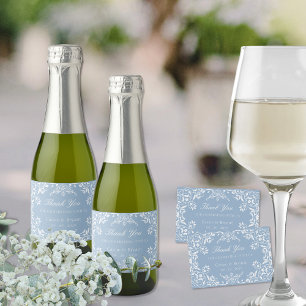 Elegant Dusty Blue Chinoiserie Bröllop Tack
