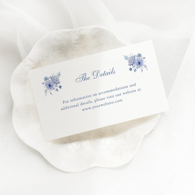 Elegant Dusty Blue Chinoiserie | Information om br Tilläggskort (Skapare uppladdad)