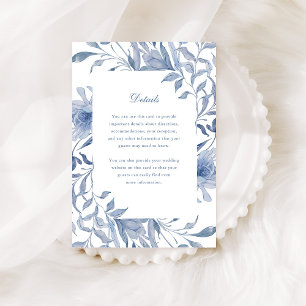 Elegant Dusty Blue Chinoiserie Information om br Tilläggskort
