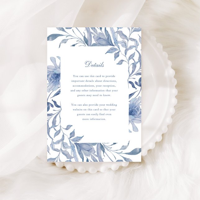 Elegant Dusty Blue Chinoiserie | Information om br Tilläggskort (Skapare uppladdad)