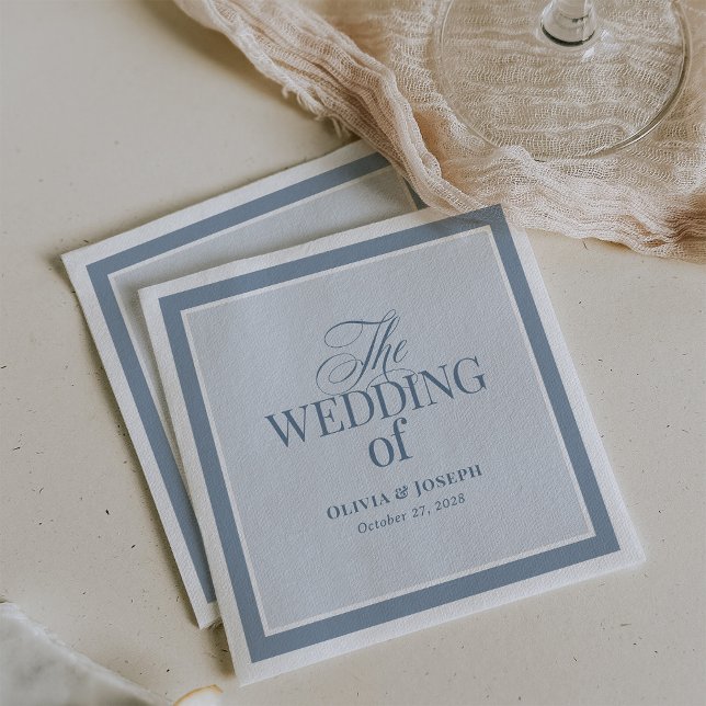 Elegant Dusty Blue | Classic Luxe Wedding Pappersservett (Skapare uppladdad)