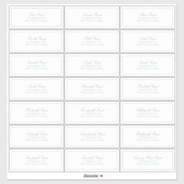 Elegant Dusty Blue Classic Script Guest Adress Klistermärken