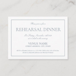 Elegant Dusty Blue Classic Script Rehearsal Tilläggskort