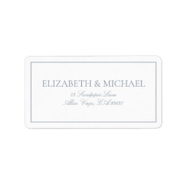Elegant Dusty Blue Classic-skript Adressetikett