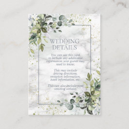 Elegant Dusty Blue Eycalyptus Greenery Marble Tilläggskort