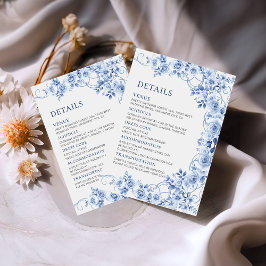 Elegant dusty blue floral wedding details  tilläggskort