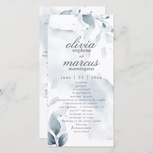 Elegant Dusty Blue Foliage (Fram/baksida)