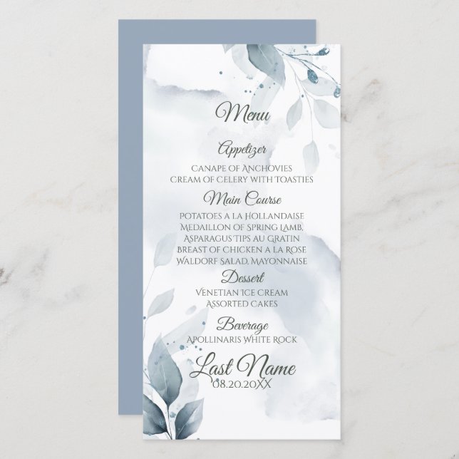 Elegant Dusty Blue Foliage (Fram/baksida)