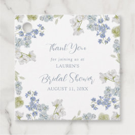 Elegant Dusty Blue Garden Tack Möhippa Gåvor Etiketter