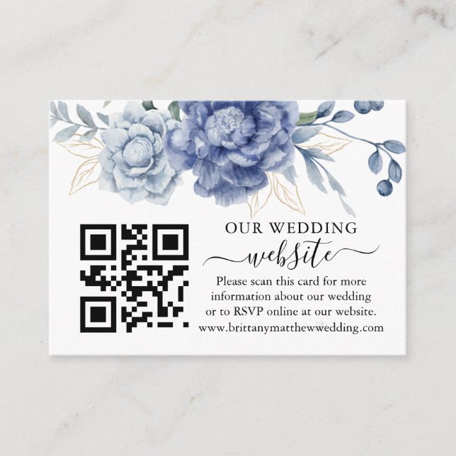 Elegant Dusty Blue Greenery Bröllop Supplies Enclo Tilläggskort (Framsida)