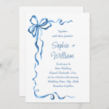 Elegant Dusty Blue Hand plockade Bow Bröllop