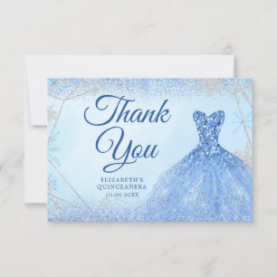 Elegant Dusty Blue jul Snowflake Mis Quince Tack Kort