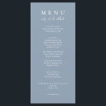 Elegant Dusty Blue Låt oss Eat Calligraphy Bröllop Meny<br><div class="desc">En modern och elegant minimalistisk meny för ljusblå middag i chic bröllop. som har chicens utformning av dammiga blå,  massiva bakgrunder och vit typografi. Och låt oss i elegantens chic-kalligrafi. Ta tag i den och gör bröllop-menyns chic och klass.</div>