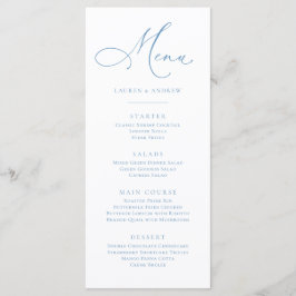 Elegant Dusty Blue Light Blue Minimalist Flat Menu Meny
