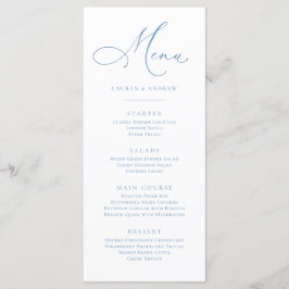 Elegant Dusty Blue Light Blue Minimalist Flat Menu Meny