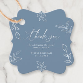 Elegant Dusty Blue Löv Tack Bröllop Gåvor Etiketter