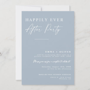 Elegant Dusty Blue lyckligtvis efter QR-koden Inbjudningar