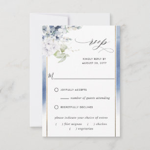 Elegant Dusty Blue, med alternativ för måltid/utgå OSA Kort