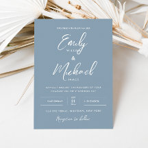 Elegant Dusty Blue Minimal Calligraphy Bröllop