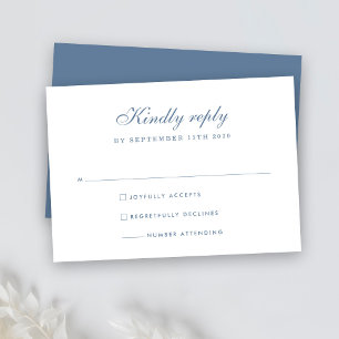 Elegant Dusty Blue Minimum Bröllop OSA Card