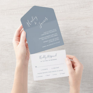 Elegant Dusty Blue Modern Bröllop