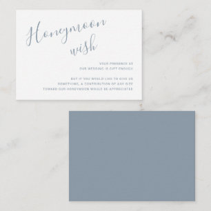 Elegant Dusty Blue Modern Bröllop Tilläggskort