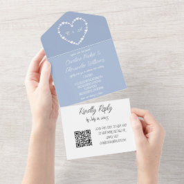 Elegant Dusty Blue Modern Unique OSA QR-kod