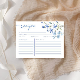 Elegant Dusty Blue Möhippa Rececipe-kort