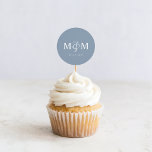 Elegant Dusty Blue Monogram Bröllop Kuvert Seal Runt Klistermärke<br><div class="desc">Modern Elegant Dusty Blue Monogram Bröllop Kuvert Seal.</div>