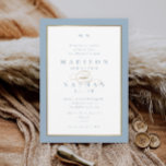 Elegant Dusty Blue och Guld Bröllop Inbjudningar<br><div class="desc">Den här Eleganten är Dusty Blue- och Guld bröllopsinbjudan enkel och mångsidig. Den har en vit och svart chic med ett monogram,  skriptdetaljer,  enkel guld ram och formell redigerbar text. Klicka på knappen Redigera om du vill anpassa designen.</div>