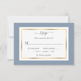 Elegant Dusty Blue- och Guld-Bröllop OSA