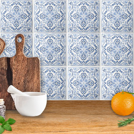 Elegant Dusty Blue och White Kakelplatta