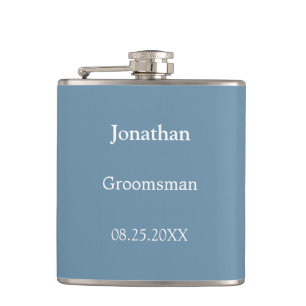 Elegant Dusty Blue Personlig Groomsman-kolv Fickplunta