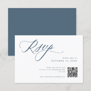 Elegant Dusty Blue QR Simple Minimalist Modern OSA Kort