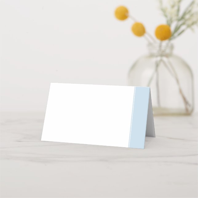 Elegant Dusty Blue Rand Bröllop Place Card Placeringskort (Framsida)