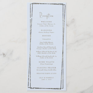 Elegant Dusty Blue Reception Bröllop-verktyg Meny