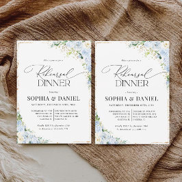 Elegant Dusty Blue Rehearsal Dinner Invitation Inbjudningar