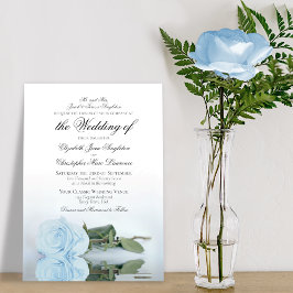 Elegant Dusty Blue Ro Formal Bröllop Inbjudningar