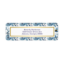 Elegant Dusty Blue Ro Guld accent Returadress Returadress Etikett