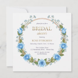 Elegant Dusty Blue Ro och Baby Breathe Inbjudningar